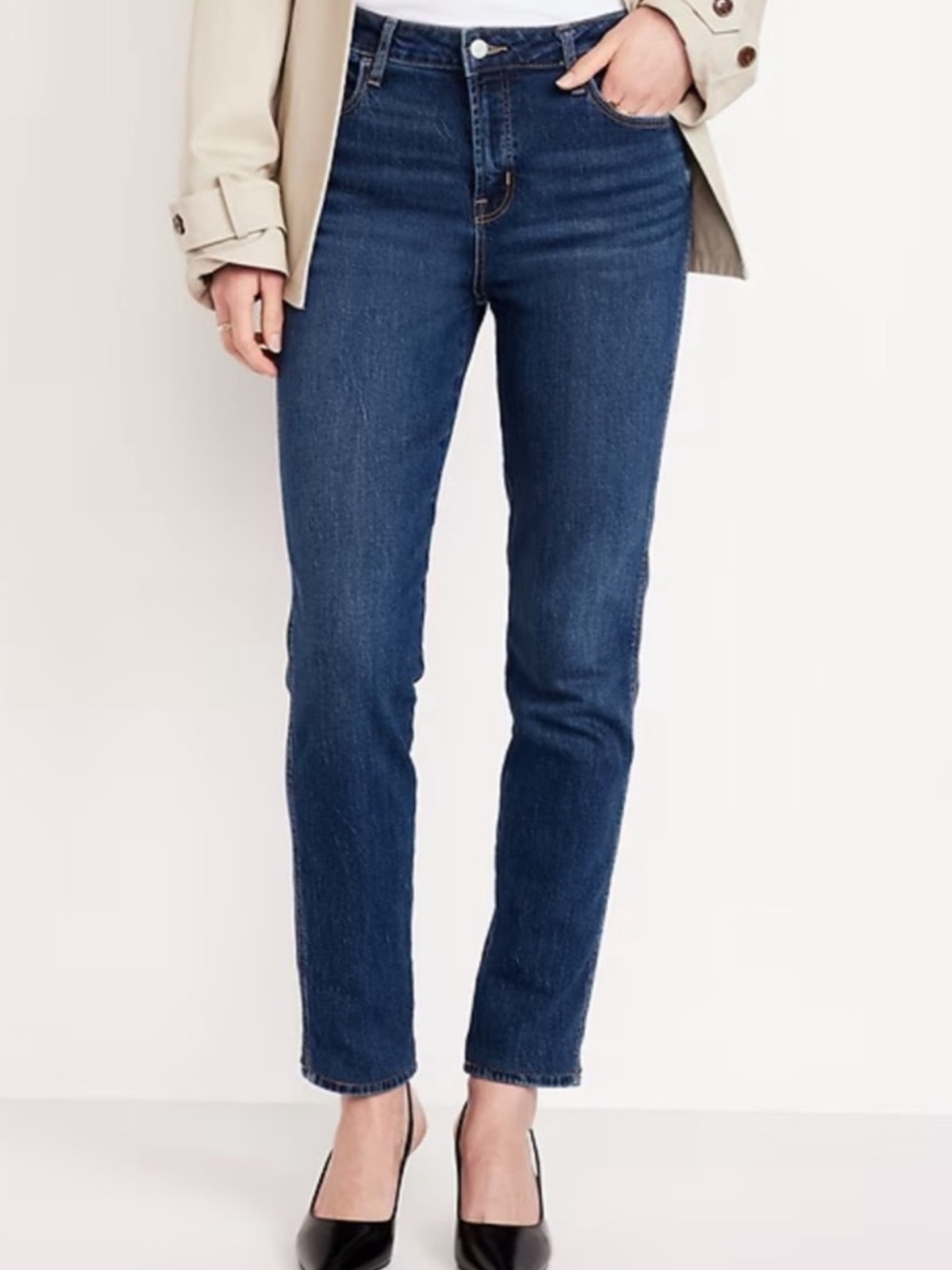 NWT Old Navy High Rise Vintage Slim Dark Blue Jeans - Picture 2 of 7